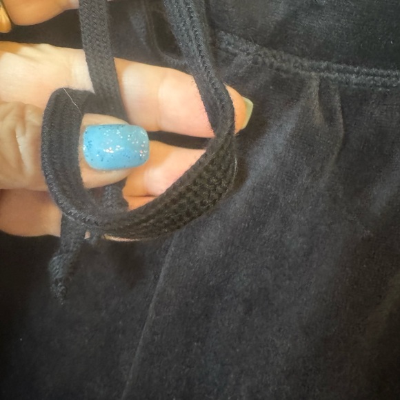 NWT  Kim Rogers Black VELOUR PULL ON STYLE w/DRAWSTRING Pants    LARGE    #K - Picture 2 of 7